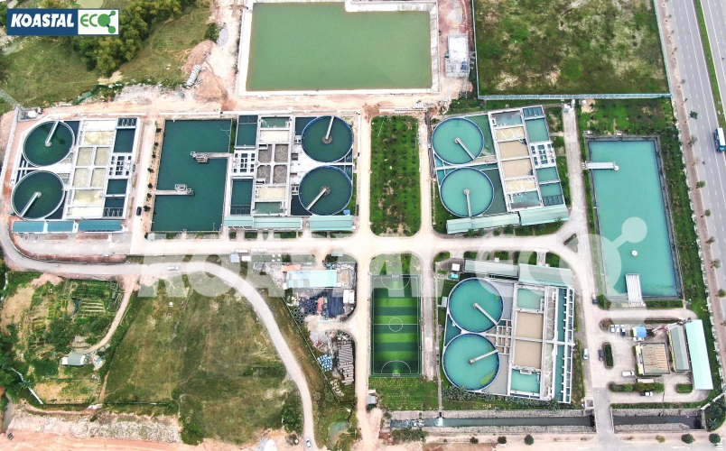 The wastewater treatment plant of Yen Binh urban, service and industrial park – Total capacity: 55.000 m3/day