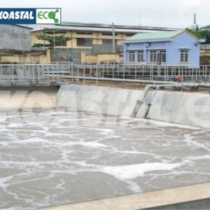 Hệ thống xử lý nước thải Nhà máy Chế biến Cao su Trung tâm Chư Prông, công suất 1.000 m3/ngày đêm.